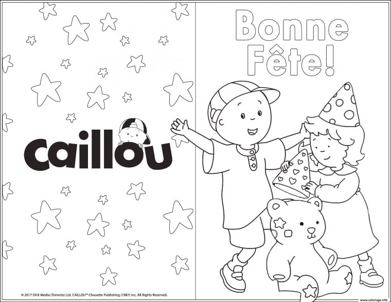 Coloriage Carte De Souhait Joyeux Anniversaire Caillou avec Dessin Carte Anniversaire