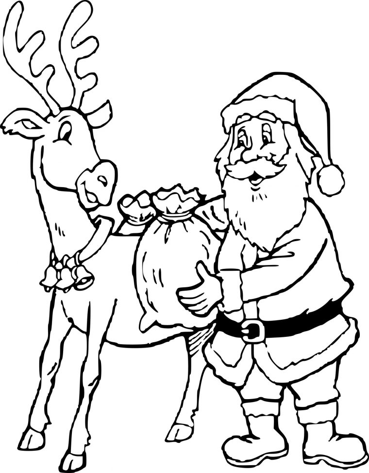 Coloriage Cerf Père Noël À Imprimer Sur Coloriages destiné Noel Coloriage