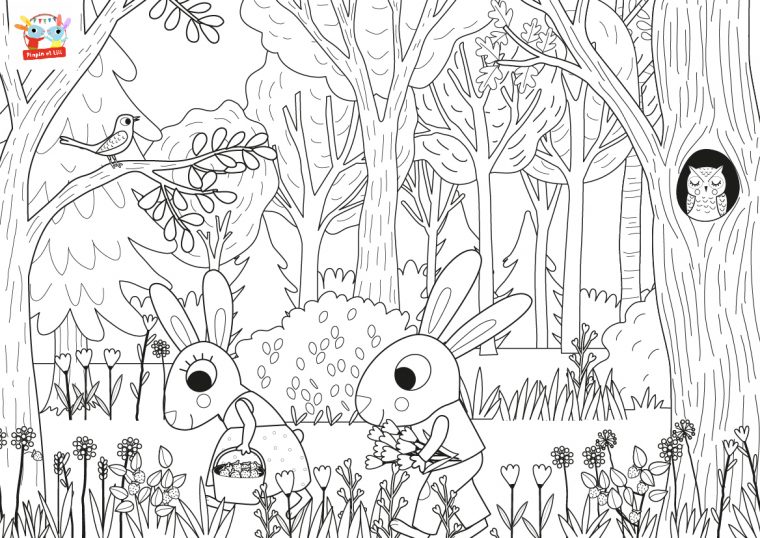 Coloriage Chanson – Dans La Forêt Lointaine encequiconcerne Coloriage Foret