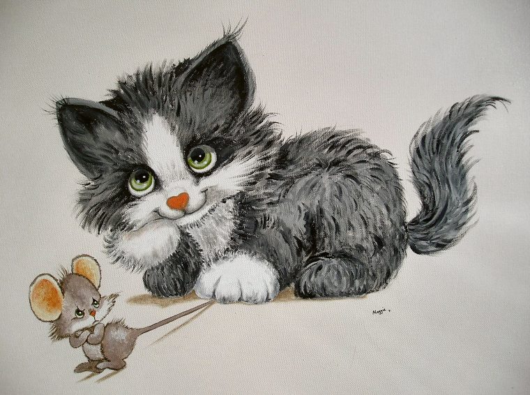 Coloriage Chat Et Souris À Imprimer pour Images De Chats A Imprimer