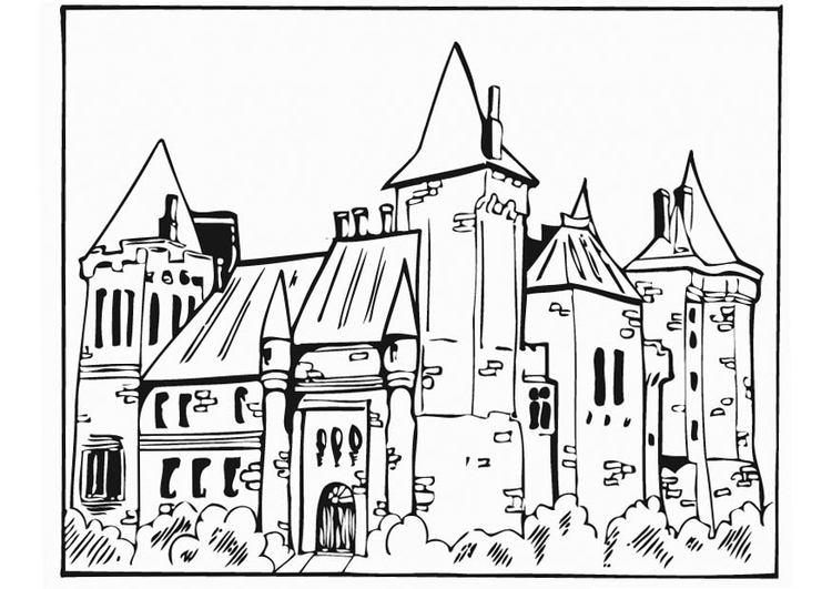 Coloriage Chateau #62081 (Bâtiments Et Architecture avec Coloriage Chateau Hanté