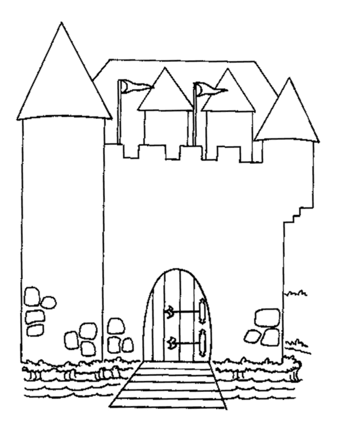 Coloriage Chateau #62198 (Bâtiments Et Architecture destiné Coloriage Chateau Hanté