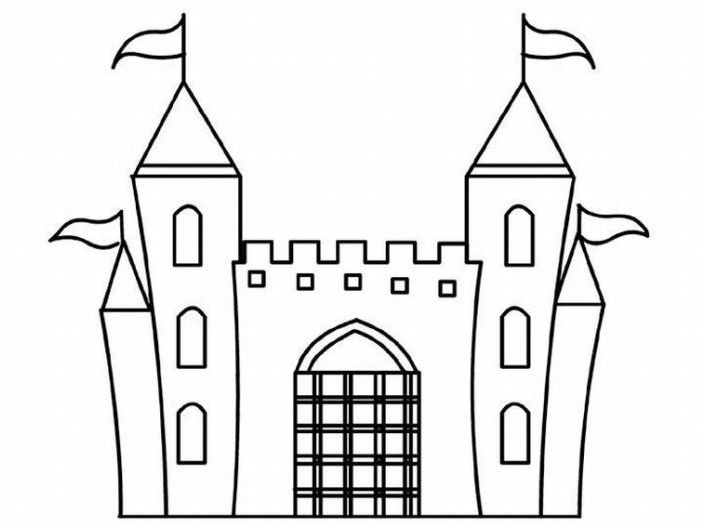 Coloriage Chateau #62211 (Bâtiments Et Architecture dedans Château Dessin