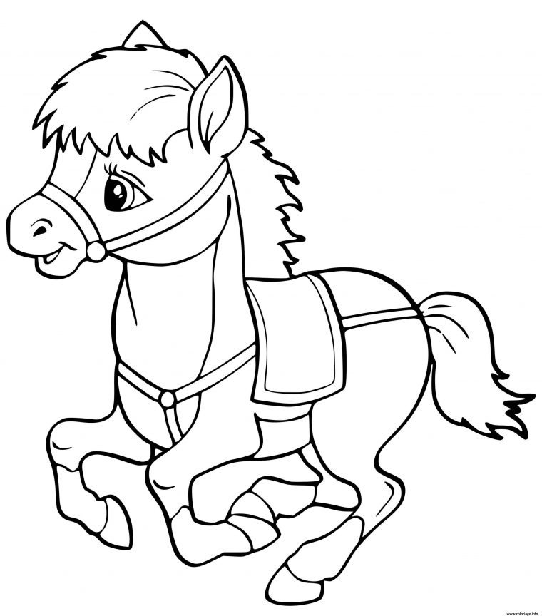 Coloriage Cheval Facile Maternelle Dessin Cheval À Imprimer serapportantà Coloriage Magique Cheval