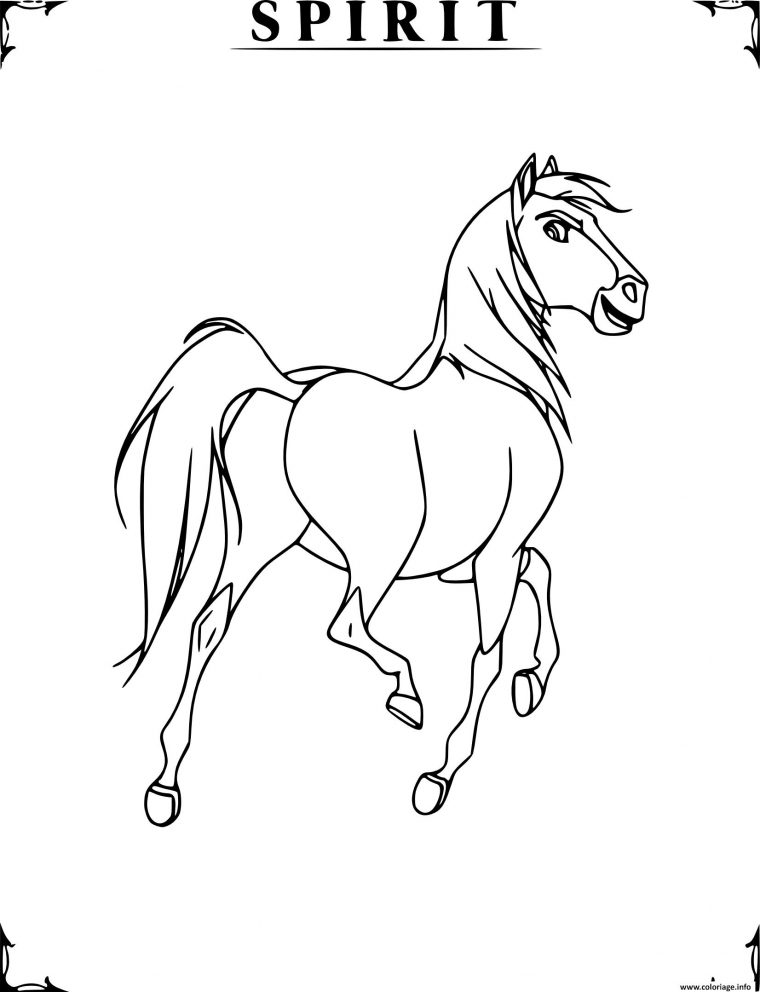 Coloriage Cheval Spirit Etalon Des Plaines Dessin Spirit À pour Dessin Animé De Cheval Gratuit