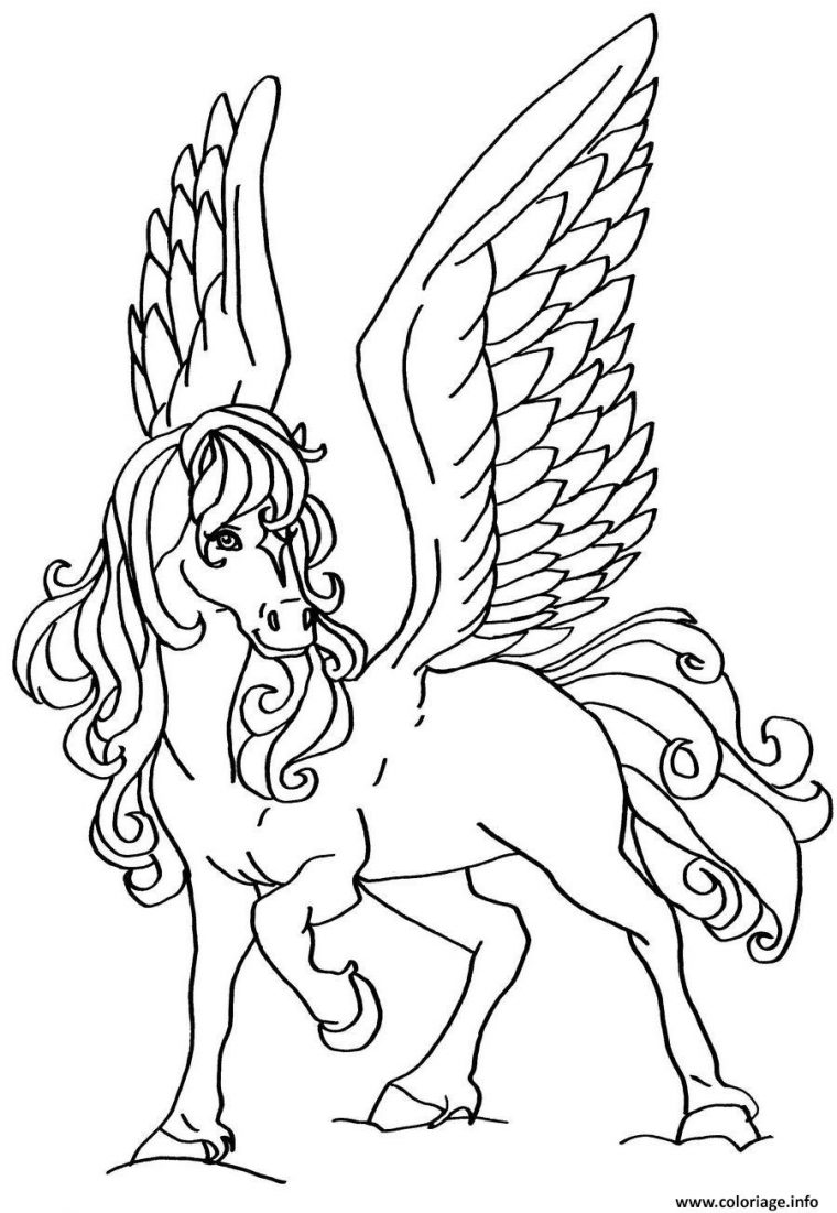 Coloriage Cheval Volant Pour Une Princesse Fille Dessin serapportantà Coloriage En Ligne Gratuit Pour Fille