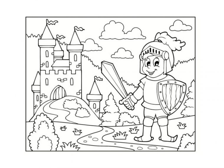 Coloriage Chevalier : 20 Dessins À Imprimer Gratuitement avec Coloriage De Chevalier