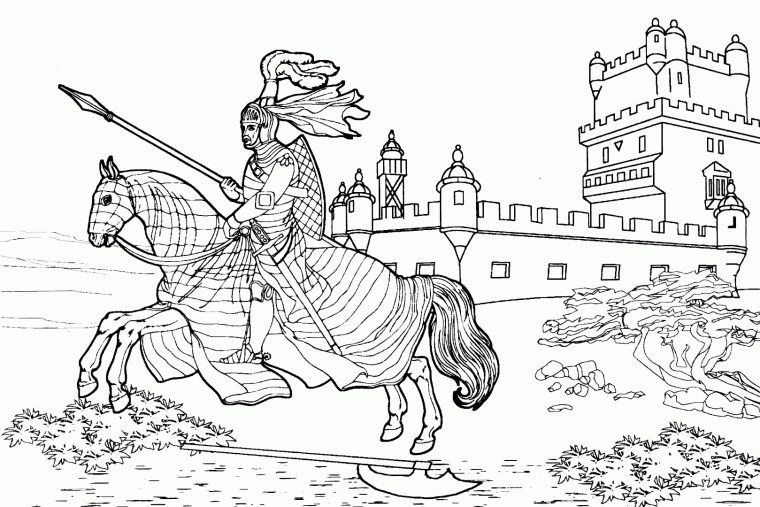 Coloriage – Chevalier À Cheval encequiconcerne Coloriage Mike Le Chevalier