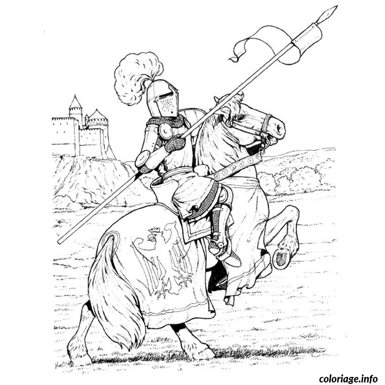 Coloriage Chevalier Chateau Dessin Cheval À Imprimer serapportantà Chevalier À Imprimer 