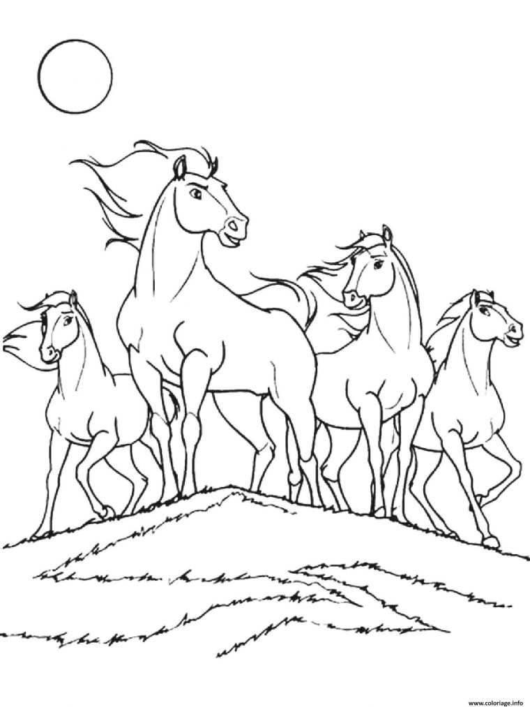 Coloriage Chevaux Spirit Cheval Mustang Sauvage Amerique concernant Cheval A Colorier Et A Imprimer Gratuit