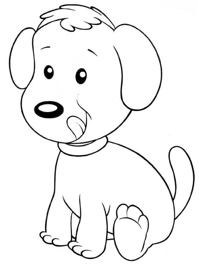 Coloriage Chien Facile Dessin Gratuit À Imprimer encequiconcerne Dessin De Chien A Imprimer