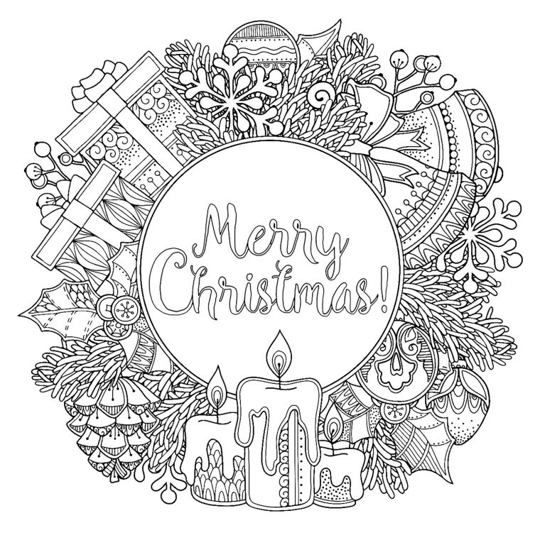 Coloriage Circulaire "Merry Christmas" – Noël – Coloriages concernant Coloriages Adultes Gratuits