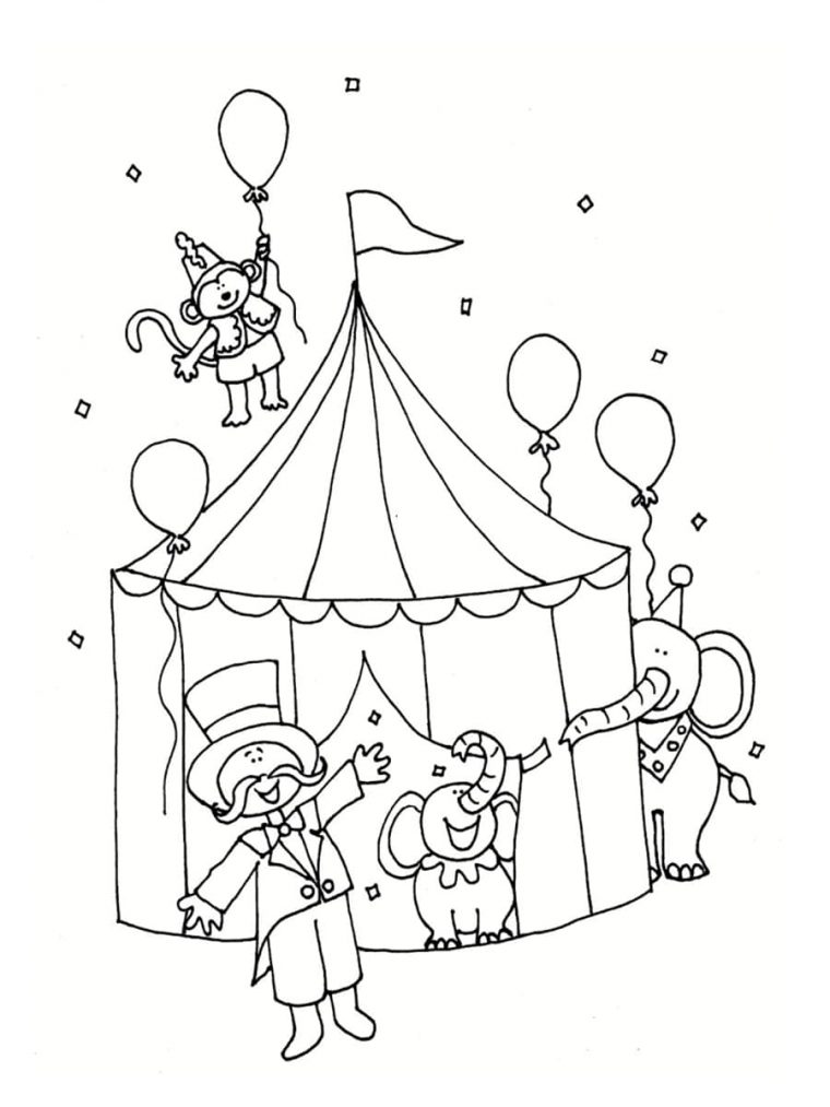 Coloriage Cirque : 28 Dessins À Imprimer Gratuitement dedans Chapiteau Cirque Dessin