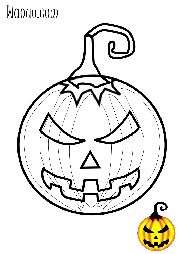 Coloriage Citrouille D&amp;#039;Halloween En Colère À Imprimer destiné Dessin Citrouille Halloween 