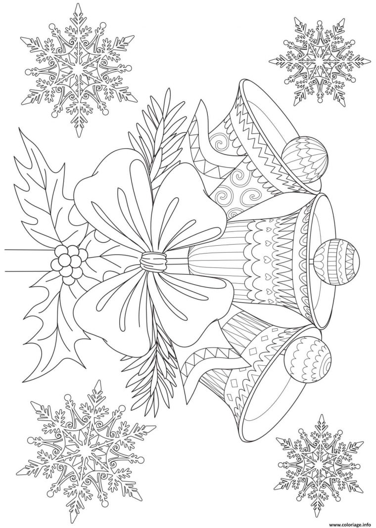 Coloriage Cloches De Noel Mandala Adulte Zentangle Dessin dedans Coloriage Pour Adulte En Ligne