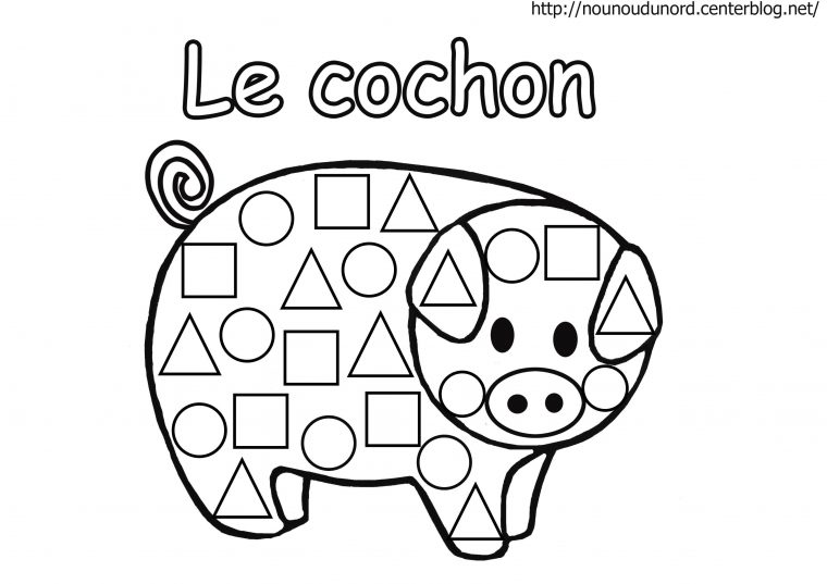 Coloriage Cochon À Gommettes serapportantà Coloriage Cochon