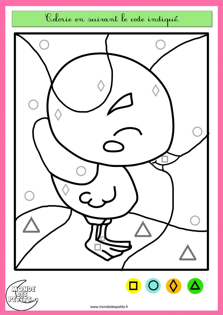 Coloriage Codé Formes Géométriques Maternelle : Coloriage tout Coloriage Geometrique