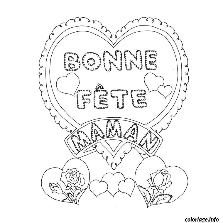 Coloriage Coeur Bonne Fete Maman Dessin St-Valentin À Imprimer à Coloriage Fetes Des Meres A Imprimer 