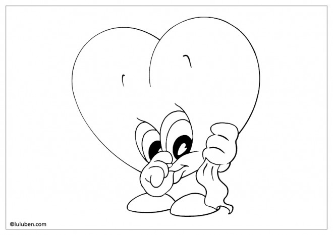 Coloriage Coeur D&amp;#039;Amour Mignon Dessin Gratuit À Imprimer avec Coloriage De Coeur D Amour 