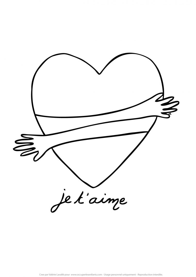 Coloriage Coeur Je T'Aime – Occuper Les Enfants destiné Coloriage De Maman Je T Aime