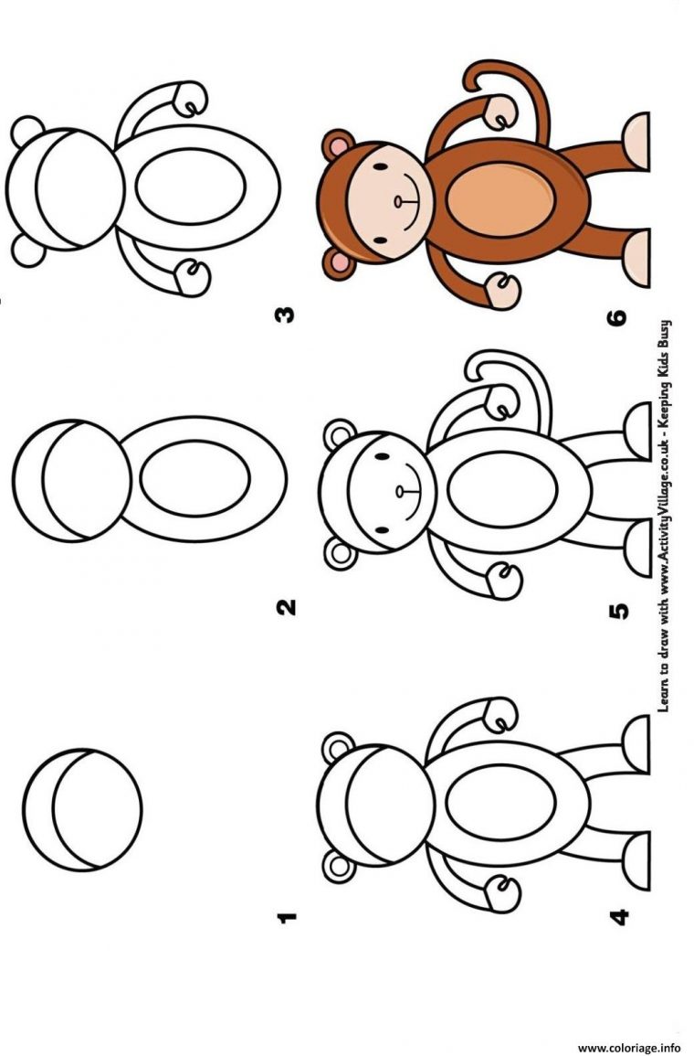 Coloriage Comment Dessiner Un Singe Etape Par Etape Dessin destiné Apprendre A Dessiner Un Lapin Facilement