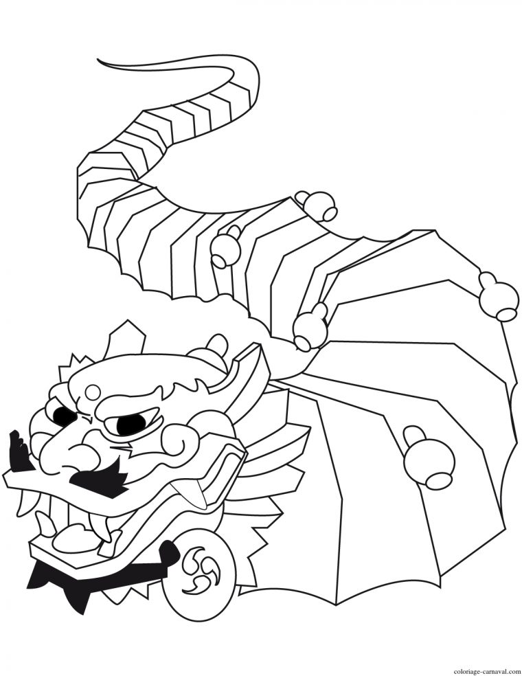 Coloriage Cool Nouvel An Chinois Dragon Dessin Gratuit à Coloriage Chinois