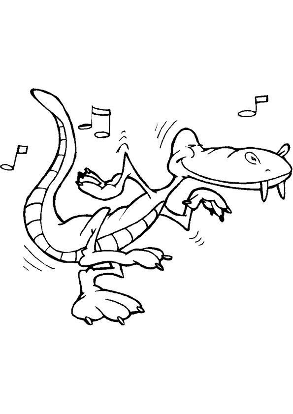 Coloriage Crocodile Aime La Musique Dessin Gratuit À Imprimer tout Coloriage Musique À Imprimer 