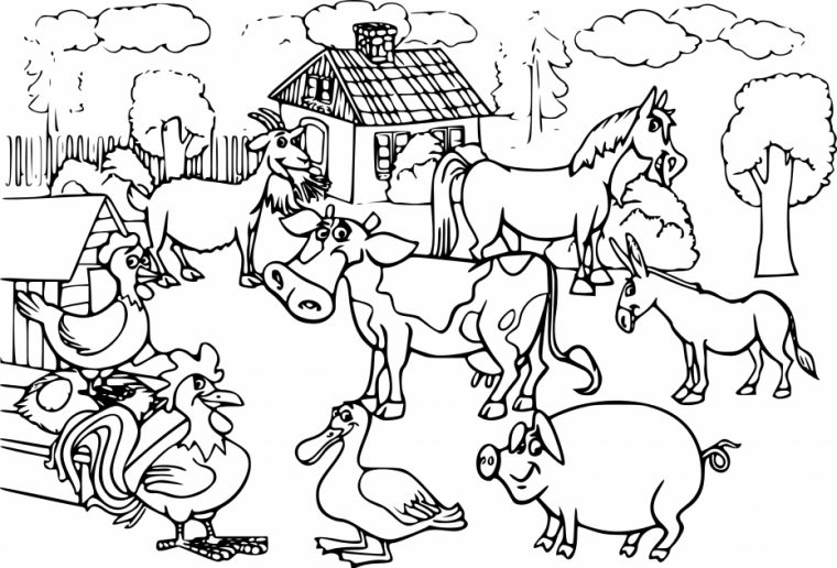 Coloriage D'Animaux De La Ferme À Imprimer Sur Coloriage pour Dessin De La Ferme