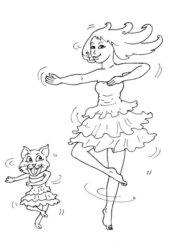 Coloriage Danseuse 19 – Coloriage Danseuses – Coloriages intérieur Dessins De Danseuses