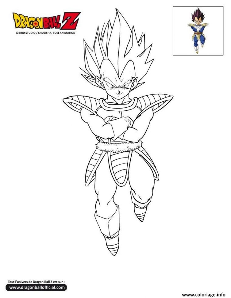 Coloriage Dbz Vegeta Dragon Ball Z Officiel Dessin Dragon à Coloriage Dragon Ball Z À Imprimer