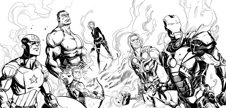 Coloriage De Avengers À Colorier Pour Enfants – Coloriage tout Dessin Des Avengers