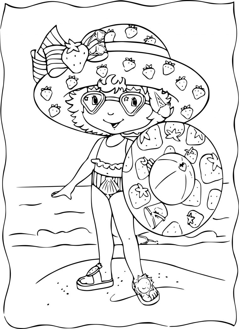 Coloriage De Charlotte Aux Fraises À La Plage À Imprimer intérieur Dessin Charlotte Aux Fraises A Imprimer Gratuit