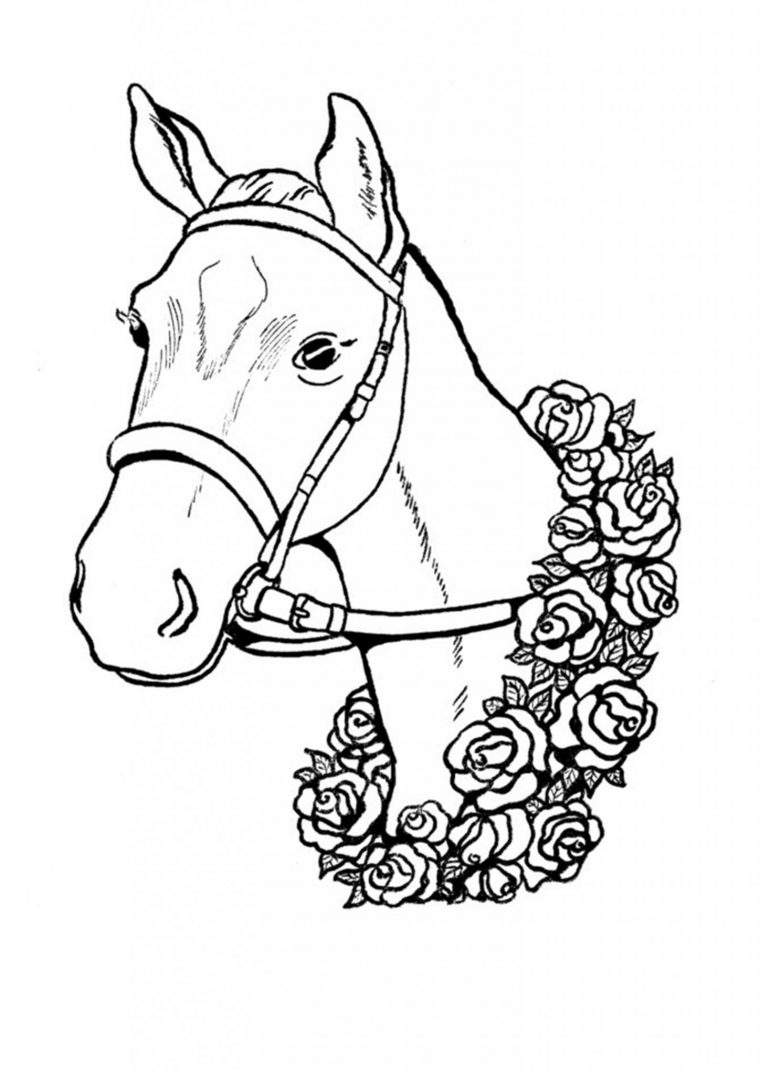 Coloriage De Cheval À Imprimer Gratuitement  Moncoloriage.fr intérieur Dessin A Imprimer Chevaux