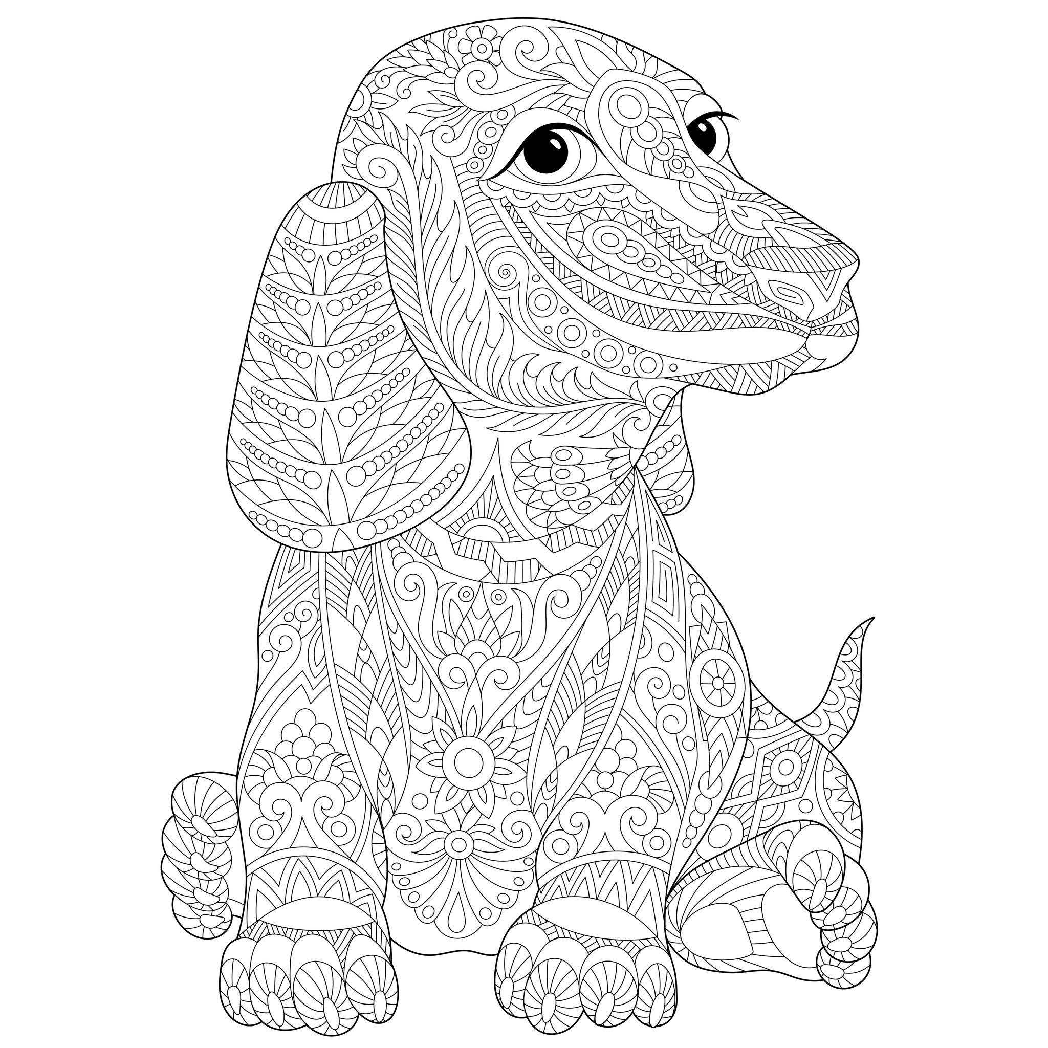 Coloriage De Chien À Colorier Pour Enfants - Coloriages De pour Dessin De Chien De Chasse A Imprimer 