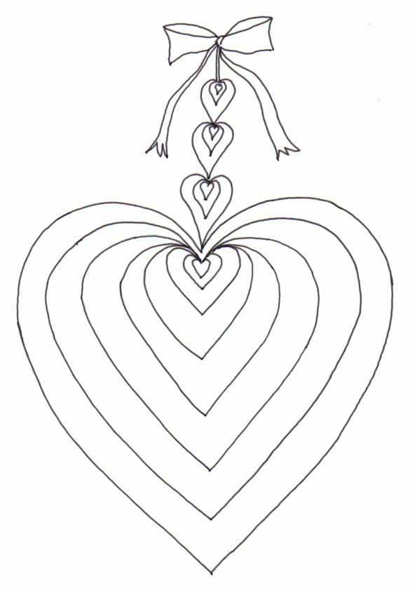 Coloriage De Cœur D&amp;#039;Amour De La Saint Valentin destiné Coloriage De Coeur D Amour 