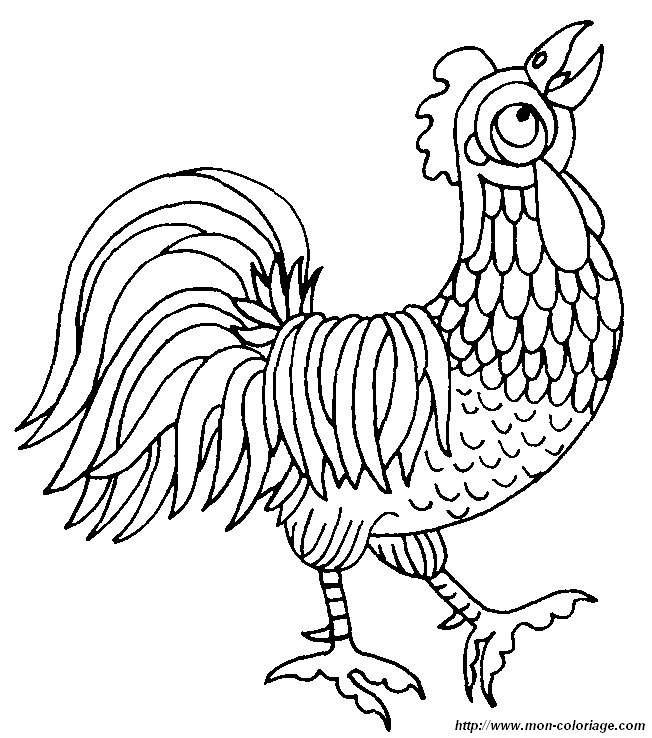 Coloriage De Coq, Dessin Coq8 À Colorier à Coloriage Coq 