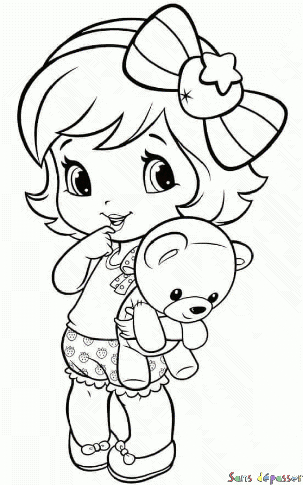 Coloriage De Fille - Grovely pour Coloriage Toupty 