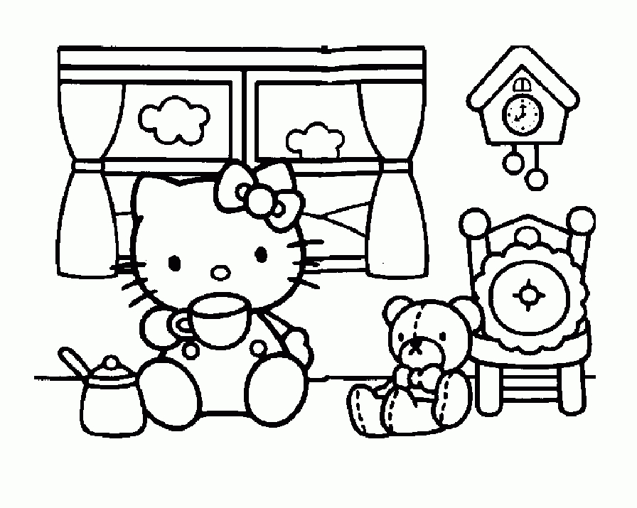 Coloriage De Hello Kitty À Colorier Pour Enfants concernant Dessin Hello Kitty À Colorier 