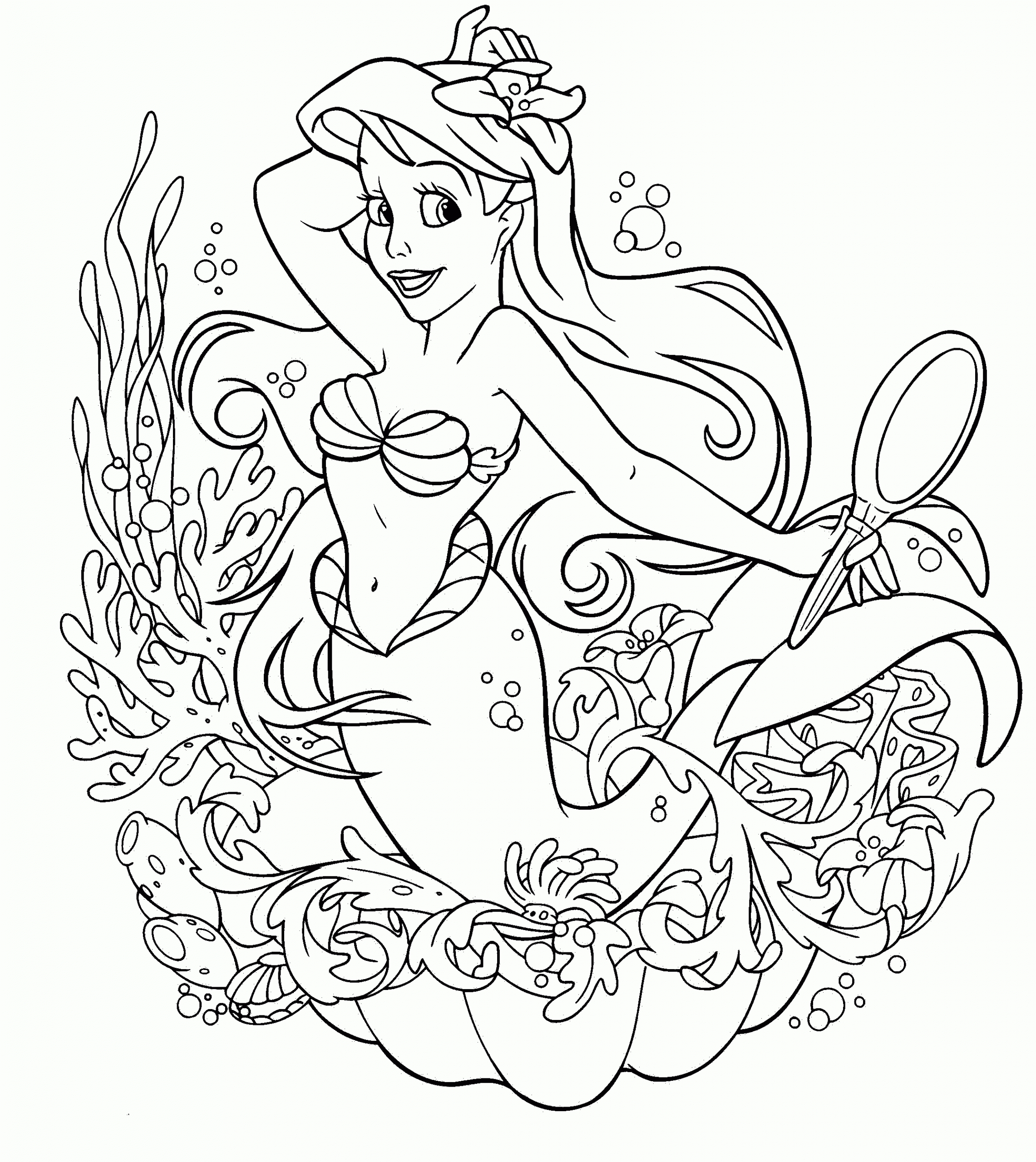 Coloriage De La Petite Sirène  Jeux Fille à Coloriage De Sirene 