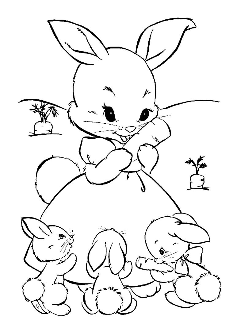 Coloriage De Lapin À Imprimer Pour Enfants – Coloriage De tout Lapin À Imprimer