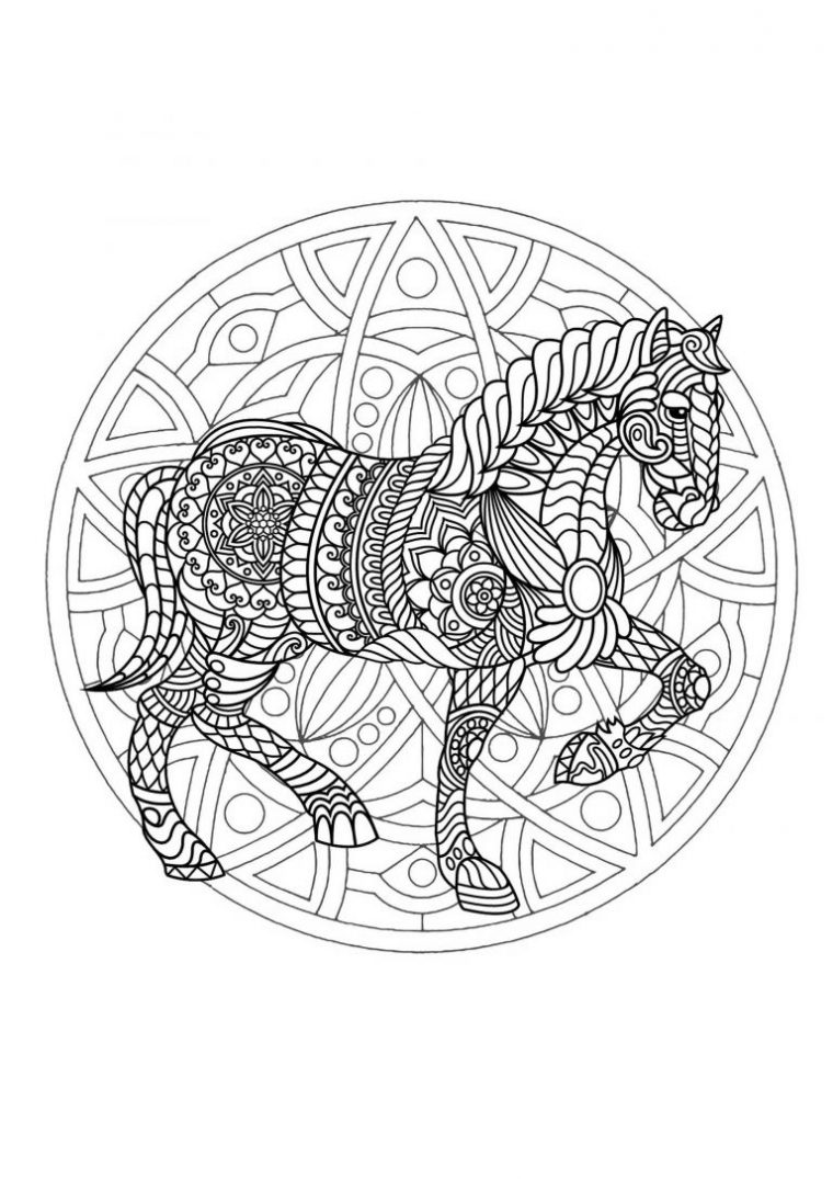 Coloriage De Mandala Beau Images Mandala Cheval 1 Mandalas destiné Coloriage Mandala Cheval