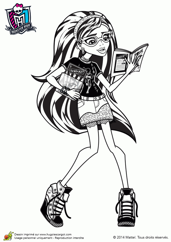 Coloriage De Monster High, Ghoulia Yelps Aime La Lecture à Coloriage Monster High