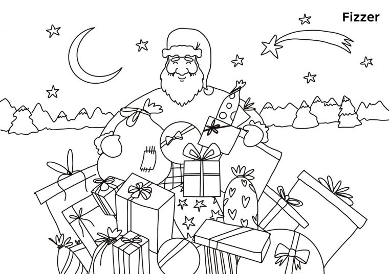 Coloriage De Noël Féérique À Imprimer Pour Enfants  Fizzer intérieur Coloriage Gratuit De Noel A Imprimer