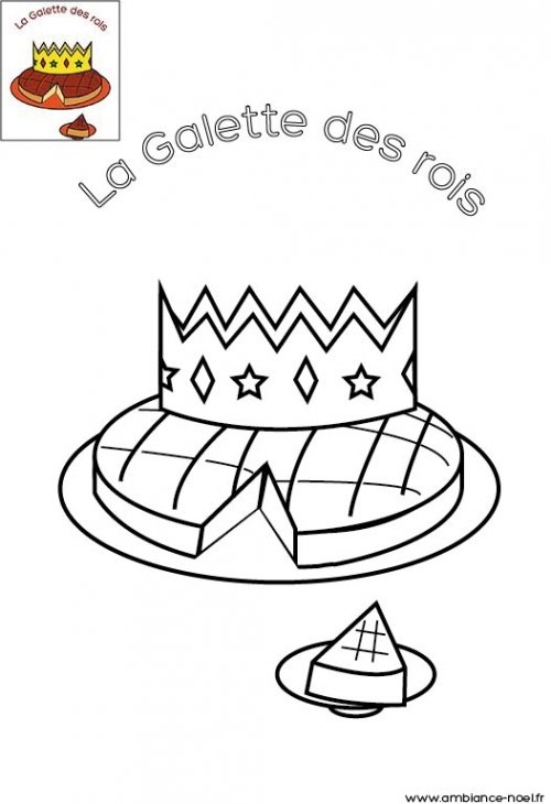 Coloriage De Noël La Galette Des Rois À Imprimer intérieur Coloriage Galette Des Rois 