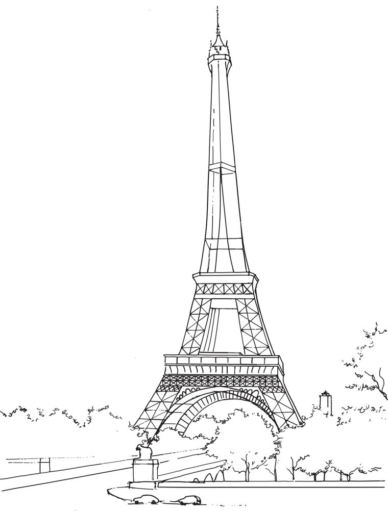 Coloriage De Paris Et Ses Merveilles : La Tour Eiffel serapportantà Coloriage Tour Eiffel