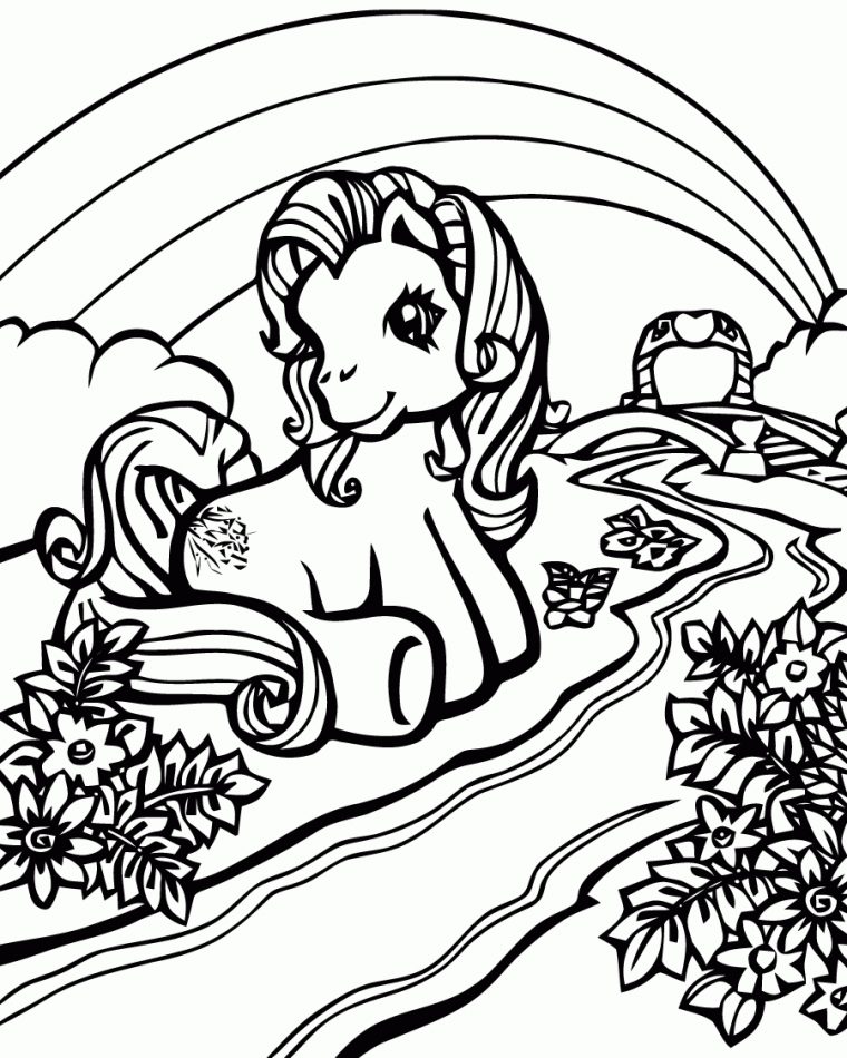 Coloriage De Petit Poney À Imprimer Pour Enfants à Dessin A Colorier Poney