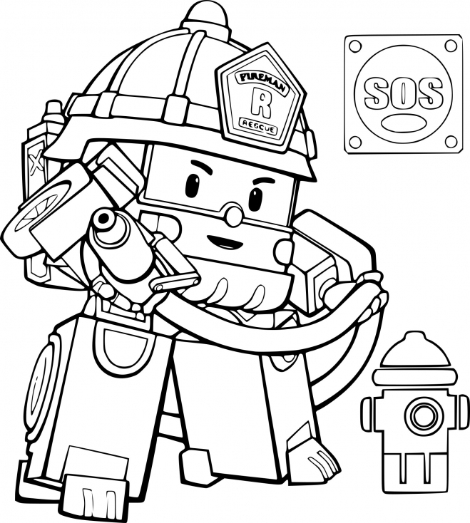 Coloriage De Robocar Poli Camion De Pompier À Imprimer Sur tout Coloriage De Pompier 