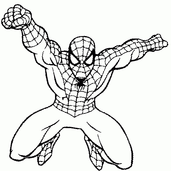 Coloriage De Spiderman Qui Saute - Coloriages De Spiderman destiné Le Dessin Animé De Spiderman 