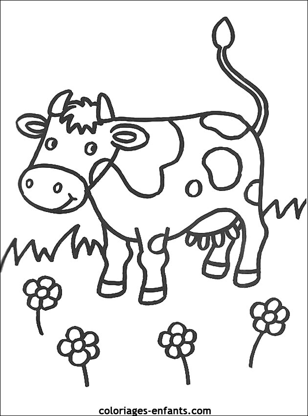 Coloriage De Vaches Sur Coloriages-Enfants tout Vache A Imprimer 