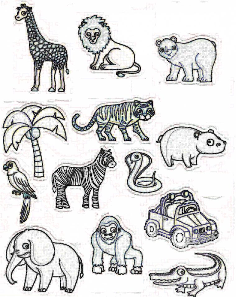 Coloriage Des Animaux De La Jungle Africaine – Afrocaneo dedans Coloriage Félins